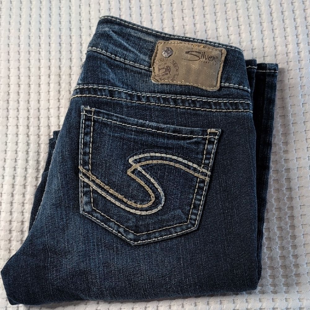 Silver Jeans Dark Blue Suki Mid Slim Boot Jeans